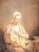 Lepicie, Nicolas Bernard A Mother Feeding her Child oil painting